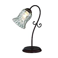 Настольная лампа GELA L17731.19 L'ARTE LUCE прозрачная 1 лампа, основание коричневое металл в стиле кантри ковка 