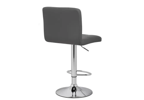 Барный стул Paskal gray / chrome 15499 Woodville, серый/экокожа, ножки/металл/хром, размеры - *1090***430*530 фото 4