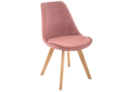 Деревянный стул Bonuss сoral / wood 15225 Woodville, розовый/велюр, ножки/массив бука/натуральный, размеры - ****490*560 фото 5