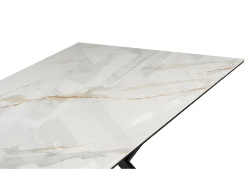 Керамический стол Ворен 180(240)x90 calacatta gold / черный 621190 Woodville столешница белая мрамор из керамика фото 8