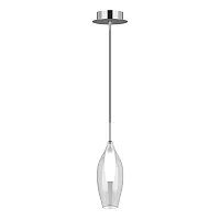 Светильник подвесной PENTOLA 803021 Lightstar белый прозрачный 1 лампа, основание хром серое в стиле арт-деко 