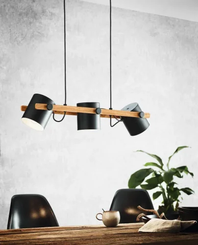 Светильник подвесной Hornwood 43045 Eglo чёрный 3 лампы, основание коричневое чёрное в стиле современный  фото 3