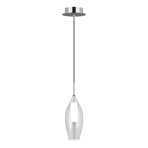 Светильник подвесной PENTOLA 803021 Lightstar белый прозрачный 1 лампа, основание хром серое в стиле арт-деко 