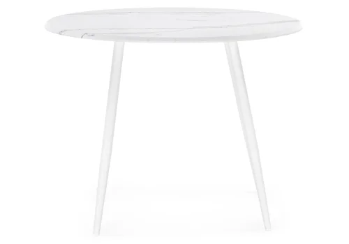 Деревянный стол Абилин 90х76 мрамор белый / белый матовый 520594 Woodville столешница белая из мдф фото 5
