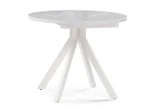Стеклянный стол Ален 90 белый 516555 Woodville столешница белая из стекло