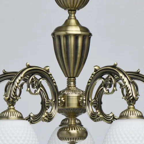 Люстра потолочная Фелиция 114010405 MW-Light белая на 5 ламп, основание античное бронза в стиле классический  фото 8