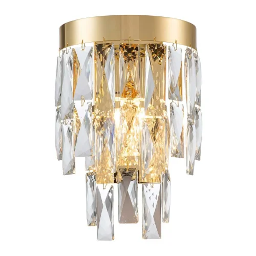 Бра Anna V000383 Indigo прозрачный на 2 лампы, основание золотое в стиле классический 