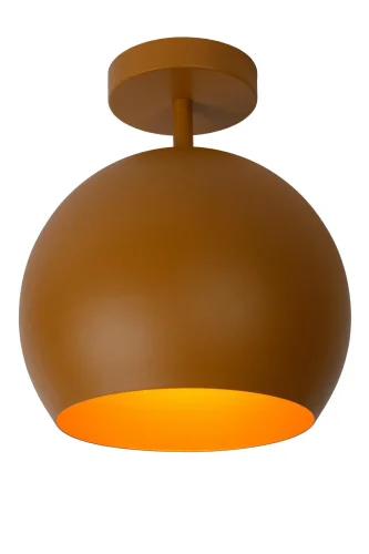 Светильник потолочный Bink 45150/01/44 Lucide оранжевый коричневый 1 лампа, основание коричневое оранжевое в стиле современный 