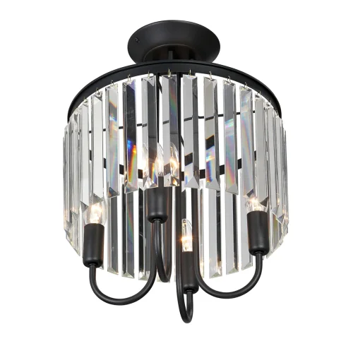 Люстра потолочная V5152-1/4PL Vitaluce прозрачная на 4 лампы, основание чёрное в стиле классический современный  фото 3