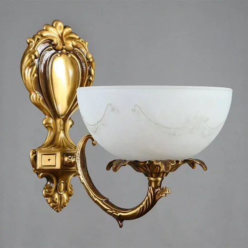 Бра  MERIDA 0848/1 AB AMBIENTE by BRIZZI белый на 1 лампа, основание бронзовое в стиле классика 