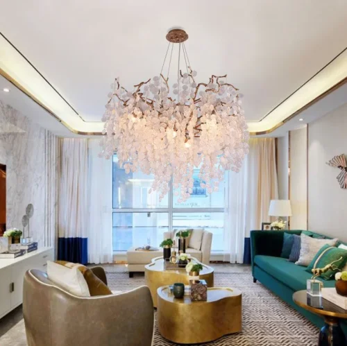 Люстра подвесная FAIRYTREE D60 140669-26 ImperiumLoft прозрачная на 8 ламп, основание медь в стиле современный фото 4