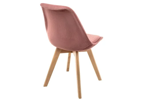 Деревянный стул Bonuss сoral / wood 15225 Woodville, розовый/велюр, ножки/массив бука/натуральный, размеры - ****490*560 фото 4