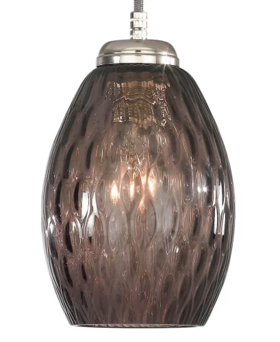 Светильник подвесной L 10007/1 Reccagni Angelo серый чёрный 1 лампа, основание никель в стиле классический современный выдувное фото 3