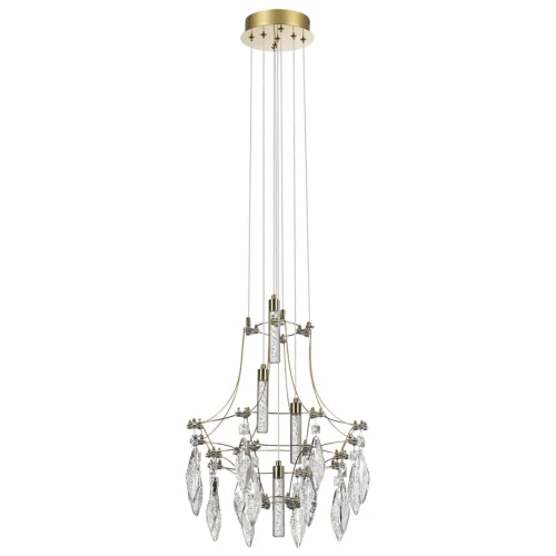 Светильник подвесной LED Flamenco 7000/35L Odeon Light золотой на 1 лампу, основание золотое в стиле классический 