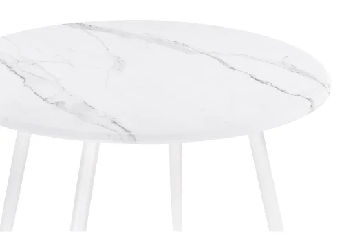 Деревянный стол Абилин 90х76 мрамор белый / белый матовый 520594 Woodville столешница белая из мдф фото 2