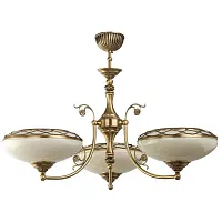 Люстра подвесная Casamia CAS-ZW-3(P) Kutek бежевая на 3 лампы, основание бронзовое в стиле классический 