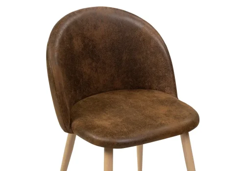 Cтул на металлокаркасе Алдо дарк браун / вуд 15370 Woodville, коричневый/ткань, ножки/металл/натуральный, размеры - ****500*500 фото 5