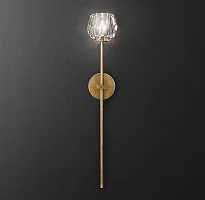 Бра RH Boule de Cristal Long Sconce Brass 185376-22 ImperiumLoft прозрачный 1 лампа, основание латунь в стиле современный 