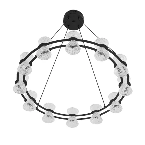 Люстра подвесная LED Vinora 8341/42L Lumion прозрачная на 1 лампу, основание чёрное в стиле современный хай-тек минимализм кольца фото 3 Люстра подвесная LED Vinora 8341/42L Lumion прозрачная на 1 лампу, основание чёрное в стиле современный хай-тек минимализм кольца фото 3