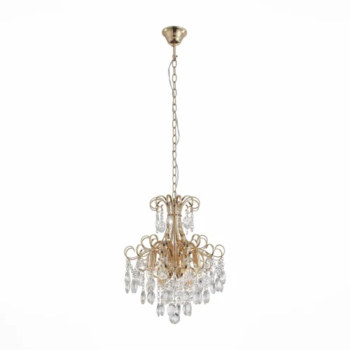 Люстра подвесная хрустальная  Orecchini  SL846.203.06 ST-Luce прозрачная на 6 ламп, основание золотое в стиле современный 