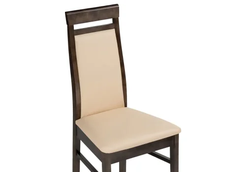 Деревянный стул Амиата орех / ваниль 474303 Woodville, бежевый/искусственная кожа, ножки/дерево/орех, размеры - ****450*500 фото 5