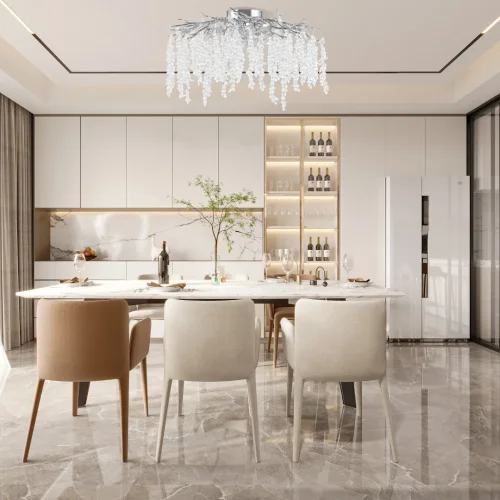 Люстра потолочная Милано-3 23312.850.7.G9.D CR Артемилано прозрачная на 7 ламп, основание хром в стиле флористика современный ветви фото 2