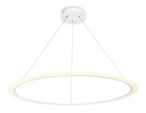 Светильник подвесной LED с пультом FA4351 Ambrella light белый 1 лампа, основание белое в стиле современный хай-тек минимализм с пультом кольца