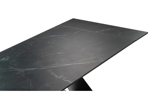 Керамический стол Ноттингем 160(220)х90х79 черный мрамор / черный 553542 Woodville столешница мрамор черный из керамика фото 6