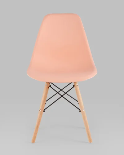 Стул EAMES, персиковый, сиденье УТ000039375 Stool Group, розовый/пластик, ножки/массив бука/бежевый, размеры - *815****
