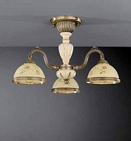 Люстра потолочная  PL 6828/3 Reccagni Angelo жёлтая на 3 лампы, основание античное бронза в стиле классический кантри 