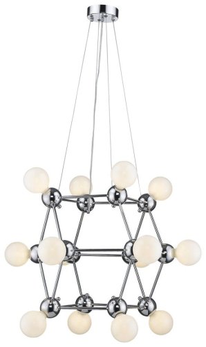 Люстра подвесная Gitter WE234.14.103 Wertmark белая на 14 ламп, основание хром в стиле современный шар