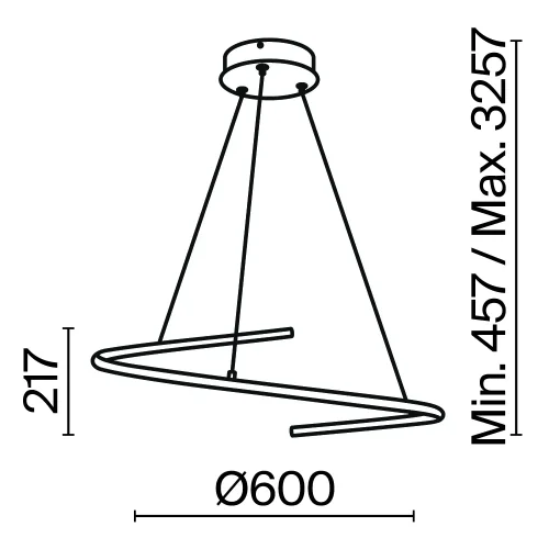 Светильник подвесной LED Curve MOD242PL-L33BK Maytoni чёрный на 1 лампу, основание чёрное в стиле хай-тек минимализм современный фото 8