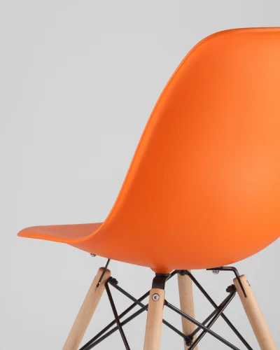Стул EAMES, оранжевый УТ000039885 Stool Group, оранжевый/пластик, ножки/массив дерева/бежевый, размеры - ***** фото 6