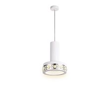 Светильник подвесной LED с пультом Acrylica Ice FA9488 Ambrella light хром белый 1 лампа, основание белое в стиле хай-тек модерн с пультом