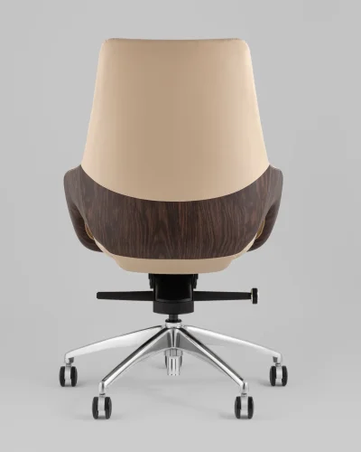 Кресло офисное TopChairs Reign, бежевый УТ000039416 Stool Group, бежевый/экокожа, ножки/металл/хром, размеры - *1090**** фото 4