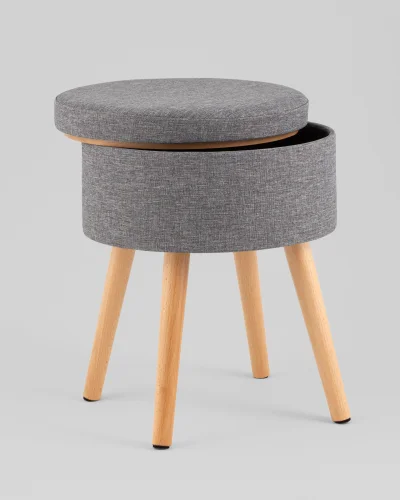 Пуф с ящиком Store Woody, рогожка серая УТ000040158 Stool Group на 1 , основание в стиле современный фото 2