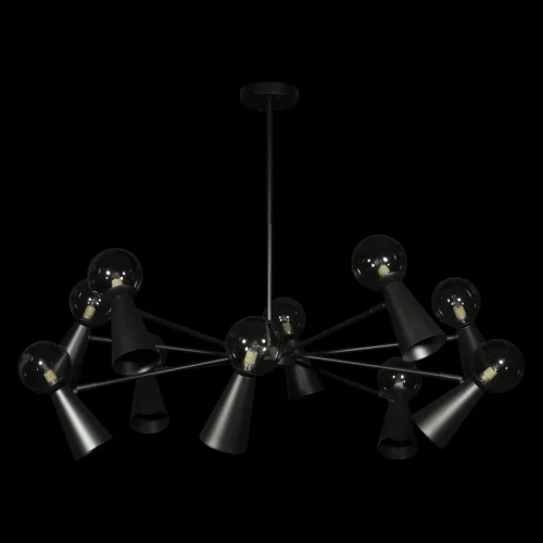 Люстра на штанге Halley 10046/10 Black LOFT IT чёрная на 10 ламп, основание чёрное в стиле современный  фото 4