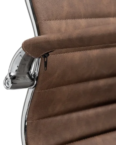 Офисное кресло для руководителей 101F-LMR CLARK, цвет коричневый лофт №320 Dobrin, коричневый/экокожа, ножки/металл/хром, размеры - 1090*1150***680*680 фото 11