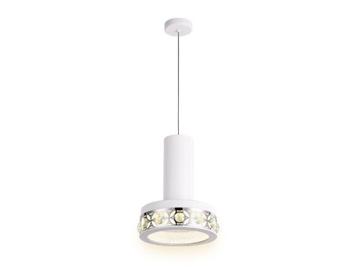 Светильник подвесной LED с пультом Acrylica Ice FA9488 Ambrella light белый хром 1 лампа, основание белое в стиле современный хай-тек с пультом