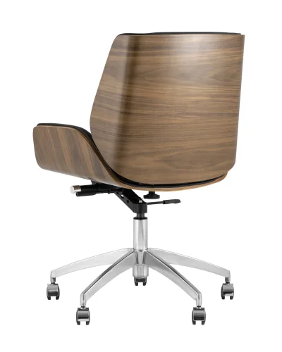 Кресло офисное TopChairs Crown, черное УТ000030887 Stool Group, чёрный/экокожа, ножки/металл/хром, размеры - ****600*620 фото 5