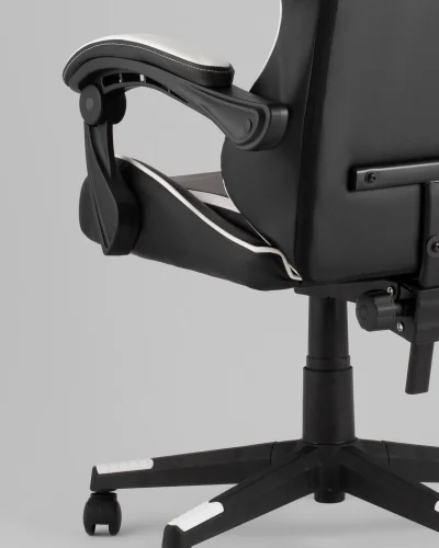 Кресло спортивное TopChairs Shadow, черно-белый УТ000039461 Stool Group, чёрный/экокожа, ножки/полимер/чёрный, размеры - 1250*1350***490*470 фото 8