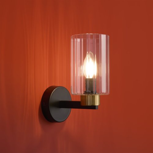 Бра Ombre FR2051WL-01BBS1 Freya прозрачный на 1 лампу, основание чёрное в стиле классический фото 11 Бра Ombre FR2051WL-01BBS1 Freya прозрачный на 1 лампу, основание чёрное в стиле классический фото 11