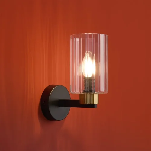 Бра Ombre FR2051WL-01BBS1 Freya прозрачный на 1 лампу, основание чёрное в стиле классический фото 11