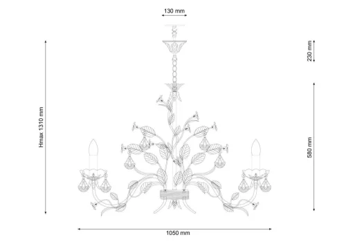 Люстра подвесная Fiori di rose 1770.10 Lucia Tucci без плафона на 10 ламп, основание зелёное золотое в стиле прованс флористика фото 2 Люстра подвесная Fiori di rose 1770.10 Lucia Tucci без плафона на 10 ламп, основание зелёное золотое в стиле прованс флористика фото 2