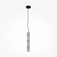 Светильник подвесной LED Basic Texture MOD461PL-L5GRK Maytoni серый на 1 лампу, основание чёрное в стиле современный трубочки