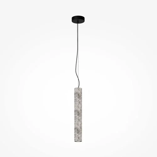 Светильник подвесной LED Basic Texture MOD461PL-L5GRK Maytoni серый на 1 лампу, основание чёрное в стиле современный трубочки