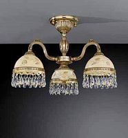 Люстра потолочная  PL 6326/3 Reccagni Angelo жёлтая на 3 лампы, основание золотое в стиле классический 