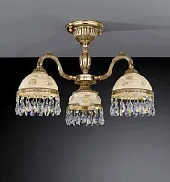 Люстра потолочная  PL 6326/3 Reccagni Angelo жёлтая на 3 лампы, основание золотое в стиле классический 