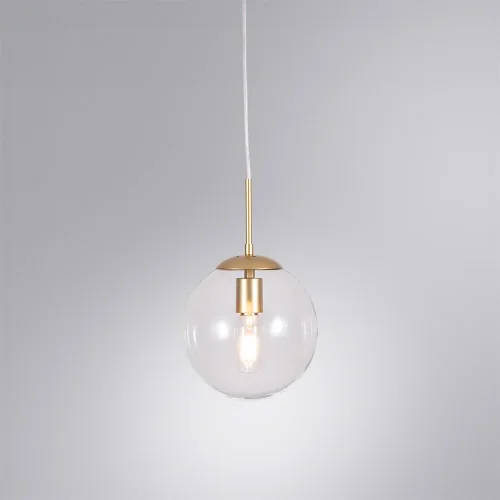 Светильник подвесной Volare A1920SP-1GO Arte Lamp прозрачный 1 лампа, основание золотое в стиле современный шар фото 3