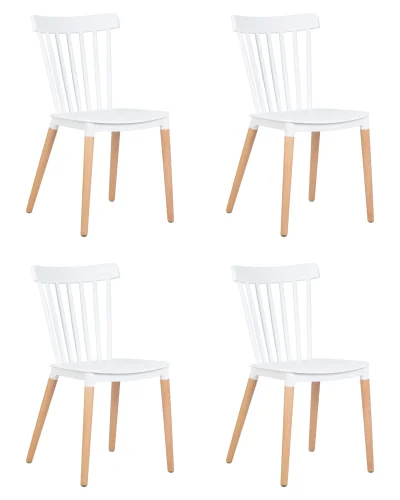 Стул обеденный набор 4 шт. SET-4 687PP-LMZL THEO, цвет сиденья белый (W-02), цвет основания светлый бук Dobrin, /полимер, ножки/дерево/светлый бук, размеры - *840***460*500 Стул обеденный набор 4 шт. SET-4 687PP-LMZL THEO, цвет сиденья белый (W-02), цвет основания светлый бук Dobrin, /полимер, ножки/дерево/светлый бук, размеры - *840***460*500